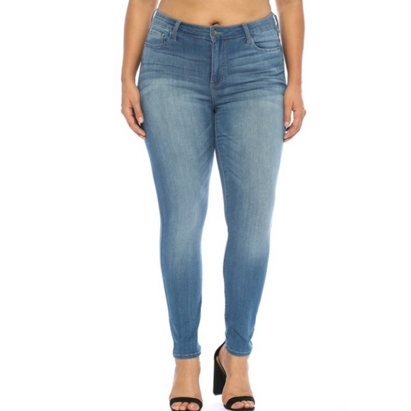 Medium Denim Rayon Skinny - Picture 2 of 4